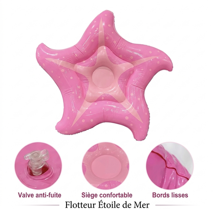 Matelas gonflable flottant en forme d'étoile rose