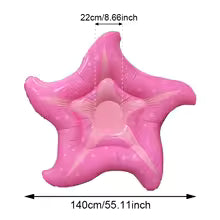 Matelas gonflable flottant en forme d'étoile rose